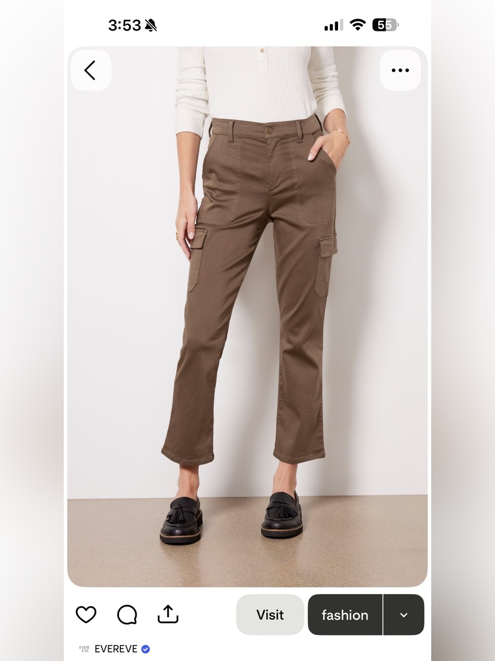 Evereve Larissa Cropped Cargo Pant Size 26
